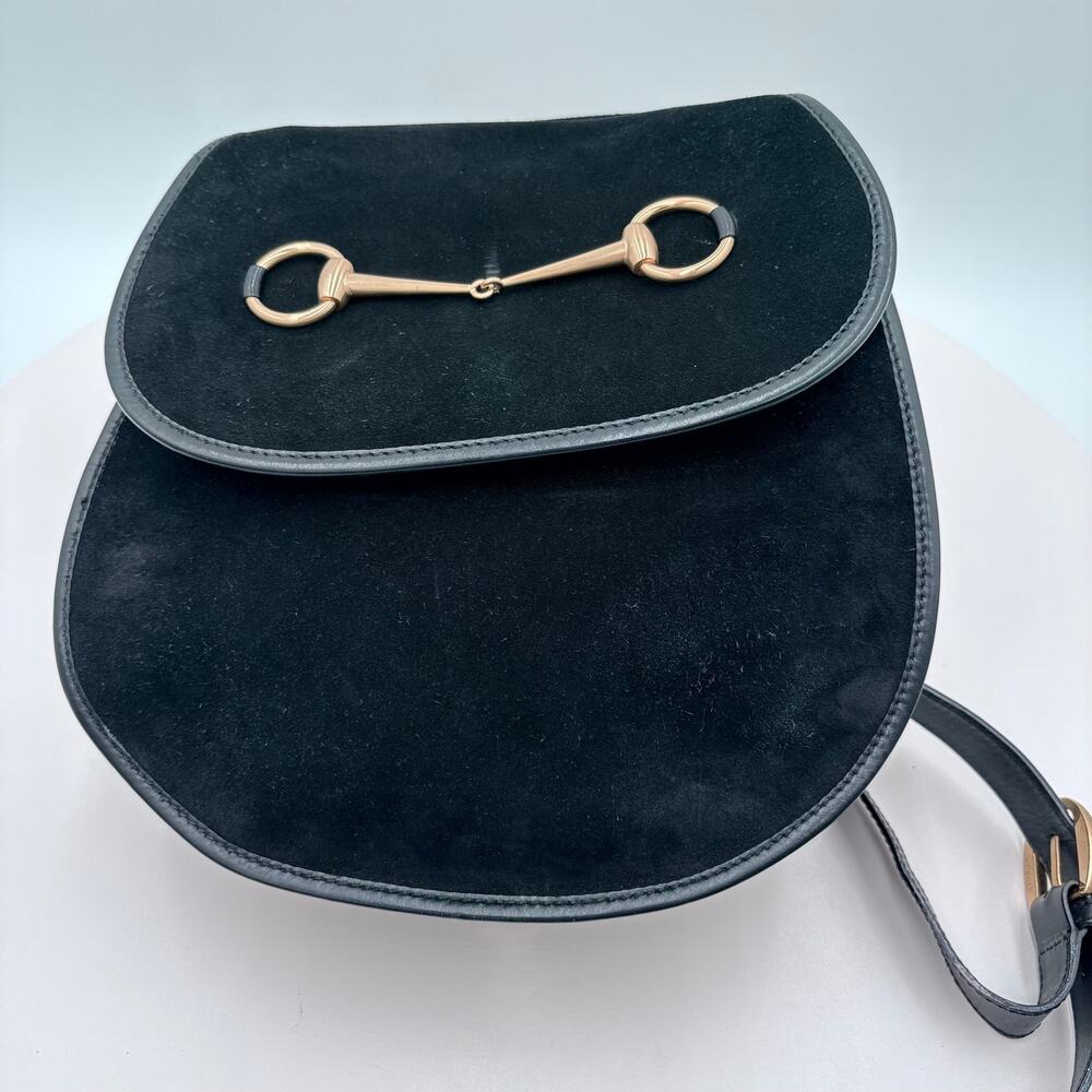Authenticated Gucci Horsebit Suede Sling Backpack | Italian Luxury Icon - Picture 4 of 9
